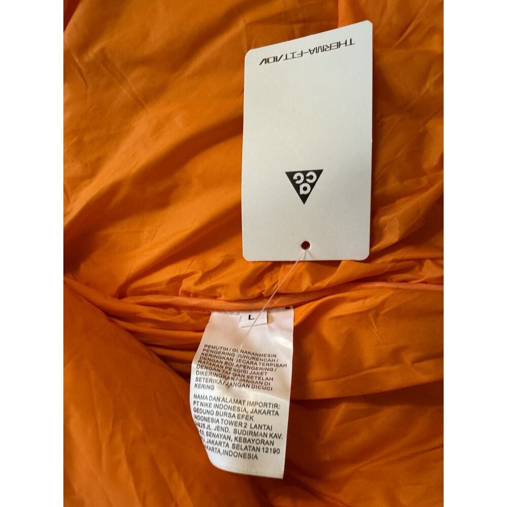 NIKE THERMA-FIT ADV ACG PRIMALOFT HOODED PUFFER JACKET COAT ORANGE MENS LARGE L - Picture 12 of 16